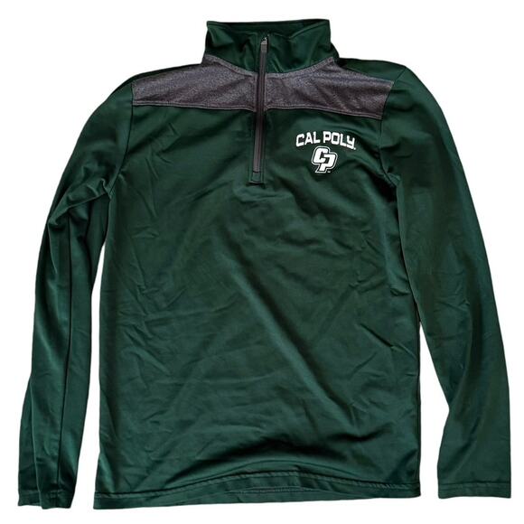 Nike Cal Poly Mustang Green Long Sleeve Loose Fit  1/4 Zip Shirt - Youth Medium - Picture 1 of 3